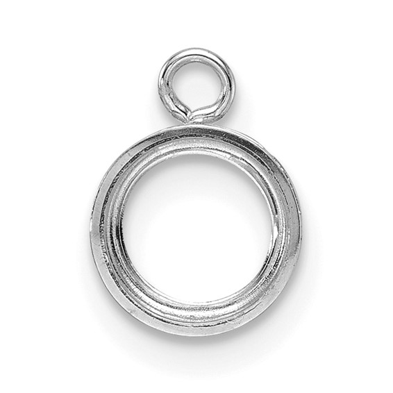 14k WG Single 6mm Round Bezel Earring Dangle Mounting