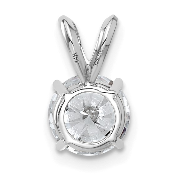Gold Round Moissanite Solitaire Pendants