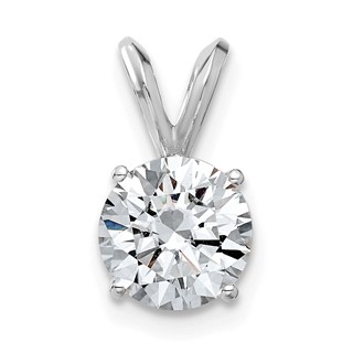 Gold Round Moissanite Solitaire Pendants
