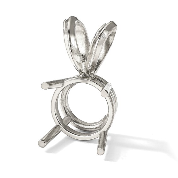 14kw Round 4-Prong Cast Heavy Weight 6.5mm Pendant Setting