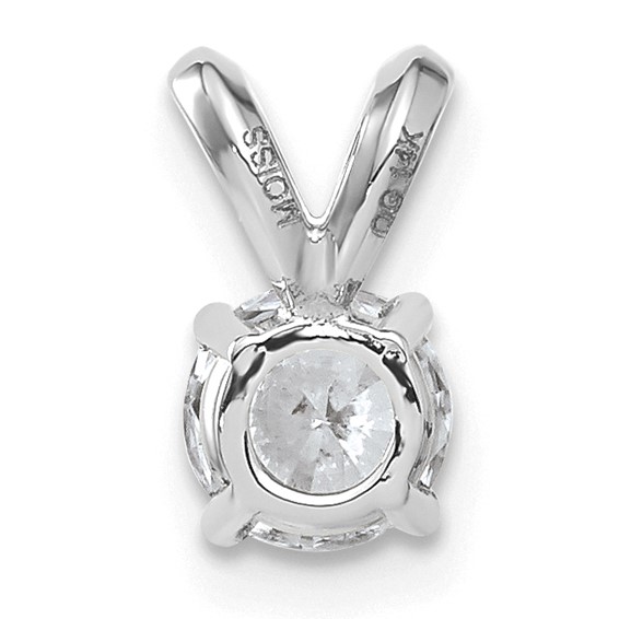 14kw 1/2ct. 5.0mm Round G H I True Light Moissanite Solitaire Pendant