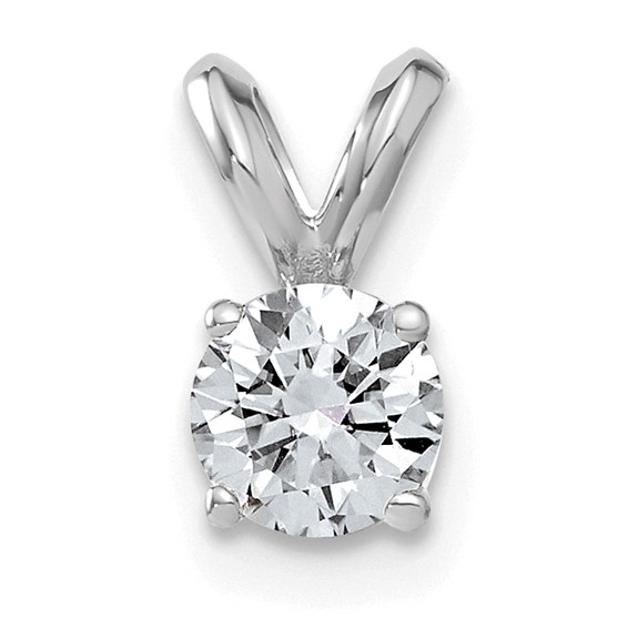 14kw 1/2ct. 5.0mm Round G H I True Light Moissanite Solitaire Pendant