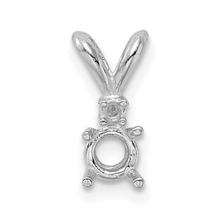 14kw Round 4-Prong w/ Diamond Accent 3.4mm Pendant Setting