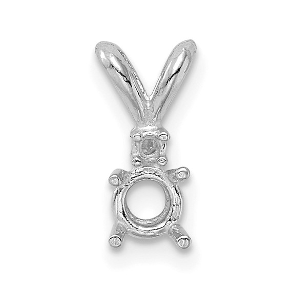 14kw Round 4-Prong w/ Diamond Accent 3.4mm Pendant Setting