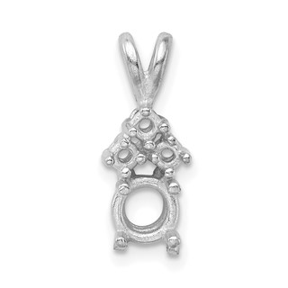14kw Round 4-Prong w/ 3 Diamond Accent 8.25mm Pendant Setting