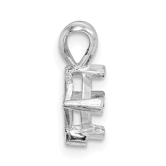 14kw Princess 4-Prong V-End 2.5mm Pendant Setting