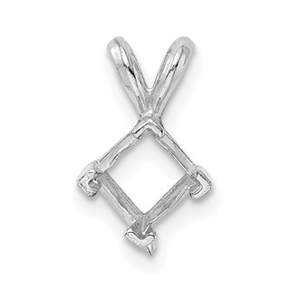 14kw Princess 4-Prong V-End 2.5mm Pendant Setting