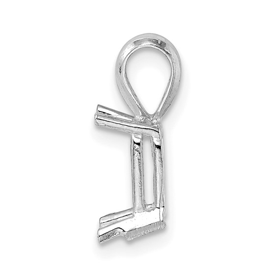 14kw Emerald 4-Prong Cast Heavy Weight 4 x 3mm Pendant Setting