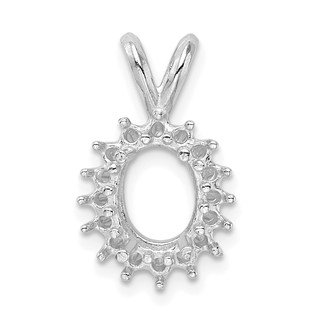 14kw Oval Cluster 6 x 4mm Pendant Setting