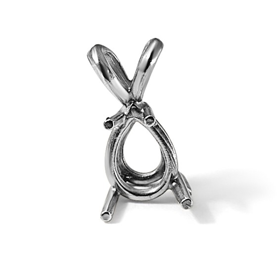 14kw Pear 4-Prong Cast Medium Weight 7 x 4mm Pendant Setting