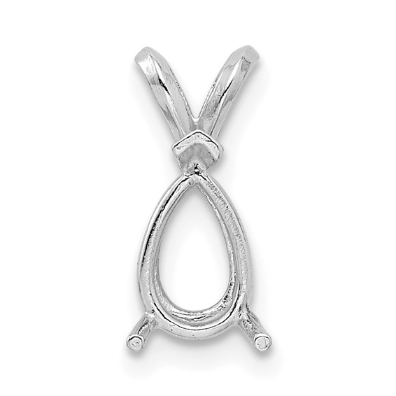 14kw Pear 3-Prong Cast V-End 12 x 8mm Pendant Setting