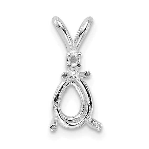 14kw Pear 4-Prong w/ Diamond Accent 4.5 x 2.5mm Pendant Setting