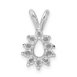 14kw Pear Cluster 6 x 4mm Pendant Setting