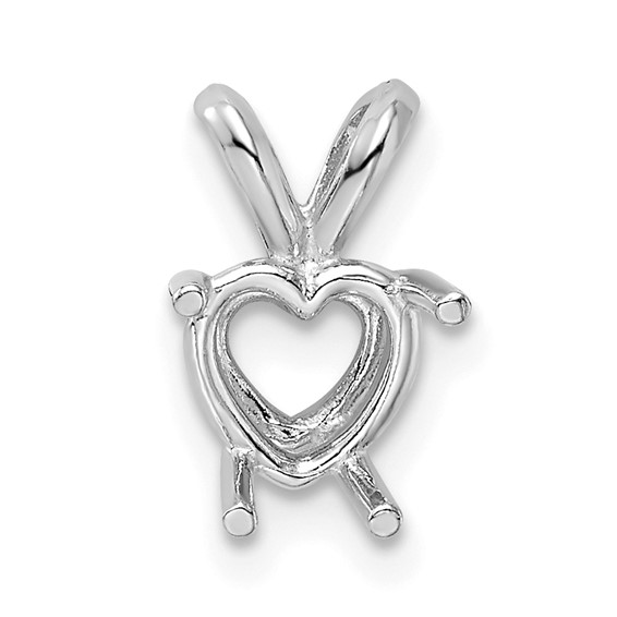 14kw Heart 4-Prong Cast Medium Weight 8.0mm Pendant Setting
