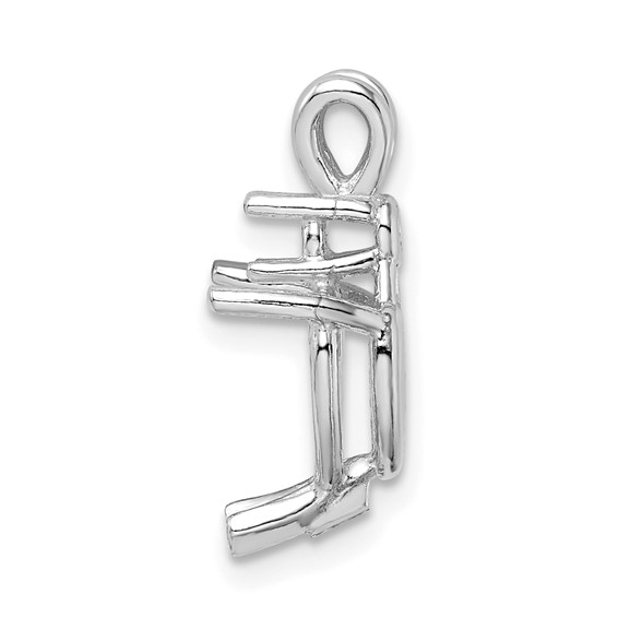 14kw Heart 3-Prong w/ Diamond Accent 6.0mm Pendant Setting