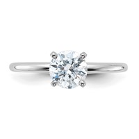 14K White Gold 0.75 Carat Lab Grown Diamond VS SI+ G+ Round Complete Solitaire Engagement Ring view 4
