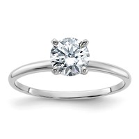 14K White Gold 0.75 Carat Lab Grown Diamond VS SI+ G+ Round Complete Solitaire Engagement Ring view 1