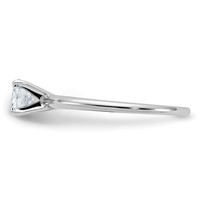 14K White Gold 0.50 Carat Lab Grown Diamond VS+ F+ Round Complete Solitaire Engagement Ring view 3