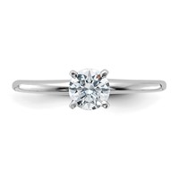 14K White Gold 0.50 Carat Lab Grown Diamond VS+ F+ Round Complete Solitaire Engagement Ring view 4