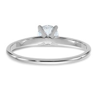 14K White Gold 0.50 Carat Lab Grown Diamond VS+ F+ Round Complete Solitaire Engagement Ring view 5