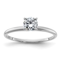 14K White Gold 0.50 Carat Lab Grown Diamond VS+ F+ Round Complete Solitaire Engagement Ring view 1