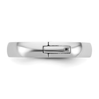14K White Gold Cliq 4mm Hinged Half Round Wedding Band view 3