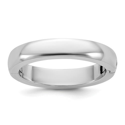14K White Gold Cliq 4mm Hinged Half Round Wedding Band, Size 4