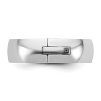 14K White Gold Cliq 6mm Hinged Half Round Wedding Band view 3