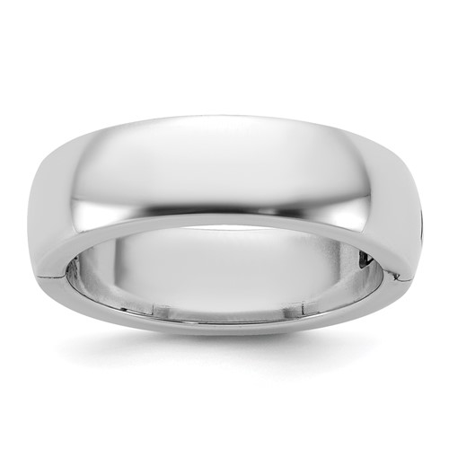 14K White Gold Cliq 6mm Hinged Half Round Wedding Band, Size 4