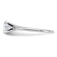 14K White Gold 1 Carat Certified Lab Grown Diamond VS+ F+ Round Complete Solitaire Engagement Ring view 3