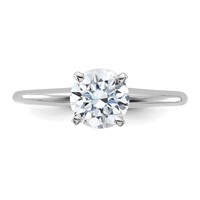 14K White Gold 1 Carat Certified Lab Grown Diamond VS+ F+ Round Complete Solitaire Engagement Ring view 4
