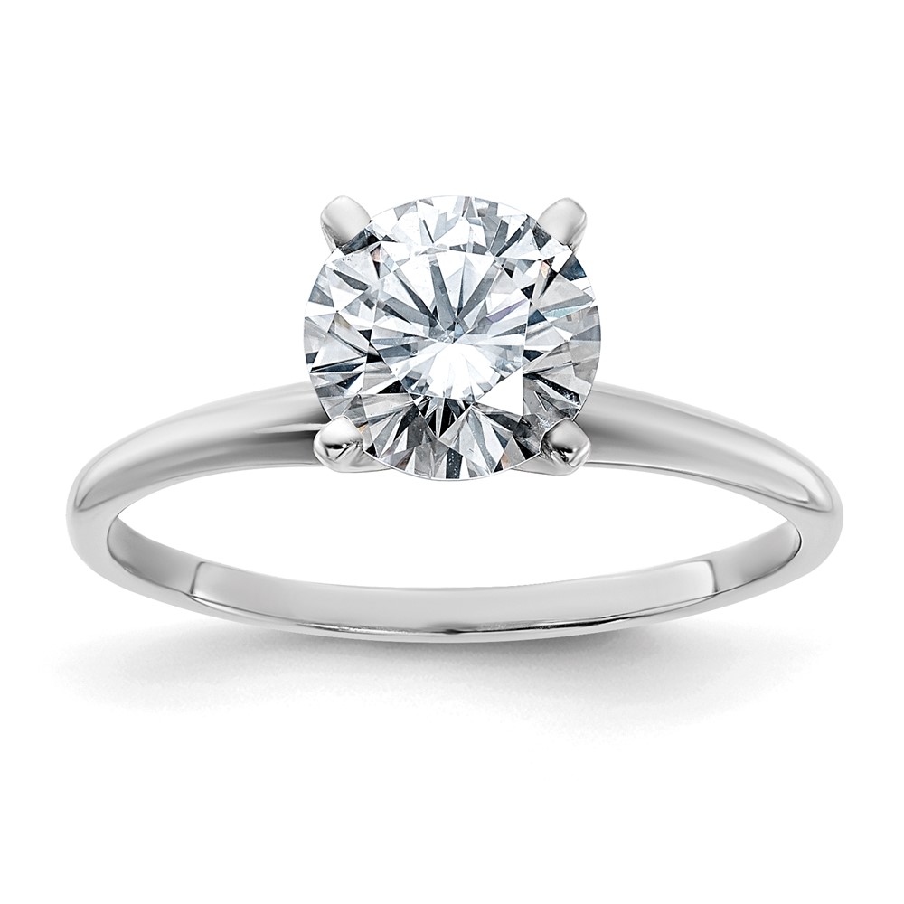 14K White Gold 1.75 Carat Certified Lab Grown Diamond VS SI+ G+ Round Complete Solitaire Engagement Ring