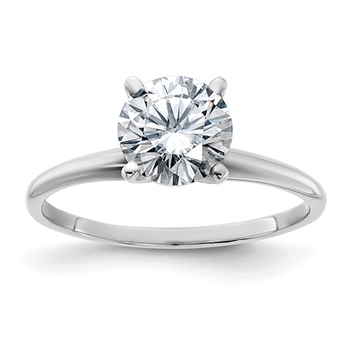 14K White Gold 1.75 Carat Certified Lab Grown Diamond VS+ F+ Round Complete Solitaire Engagement Ring