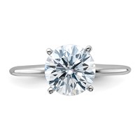 14K White Gold 2 Carat Certified Lab Grown Diamond VS+ F+ Round Complete Solitaire Engagement Ring view 4
