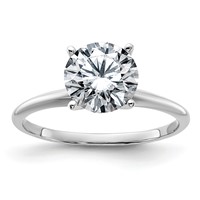 14K White Gold 2 Carat Certified Lab Grown Diamond VS+ F+ Round Complete Solitaire Engagement Ring view 1