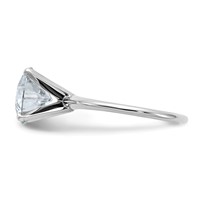 14K White Gold 3 Carat Certified Lab Grown Diamond VS SI+ G+ Round Complete Solitaire Engagement Ring view 3