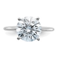 14K White Gold 3 Carat Certified Lab Grown Diamond VS SI+ G+ Round Complete Solitaire Engagement Ring view 4