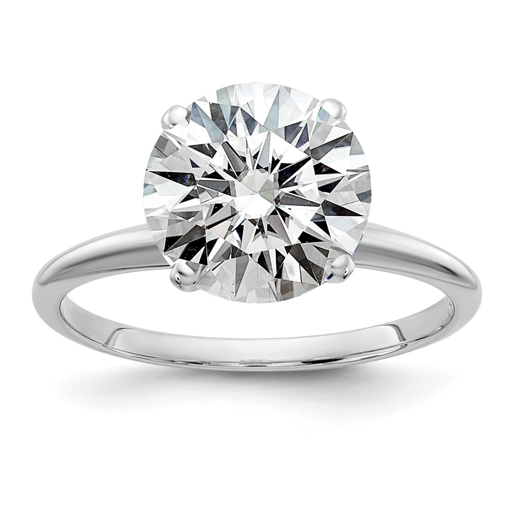 14K White Gold 3 Carat Certified Lab Grown Diamond VS SI+ G+ Round Complete Solitaire Engagement Ring
