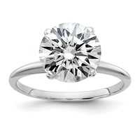 14K White Gold 3 Carat Certified Lab Grown Diamond VS SI+ G+ Round Complete Solitaire Engagement Ring view 1