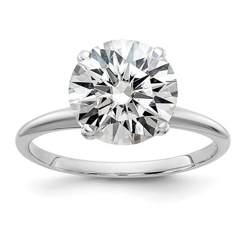14K White Gold 3 Carat Certified Lab Grown Diamond VS SI+ G+ Round Complete Solitaire Engagement Ring