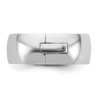 14K White Gold Cliq 8mm Hinged Half Round Wedding Band view 3