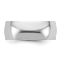 14K White Gold Cliq 8mm Hinged Half Round Wedding Band view 4