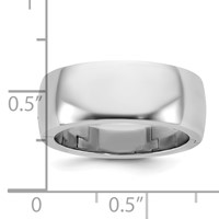 14K White Gold Cliq 8mm Hinged Half Round Wedding Band view 5
