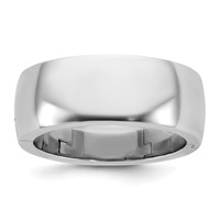 14K White Gold Cliq 8mm Hinged Half Round Wedding Band view 1