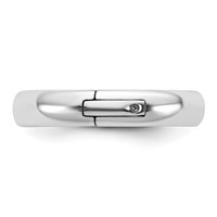 14K White Gold Cliq 4mm Hinged Comfort Fit Wedding Band view 3