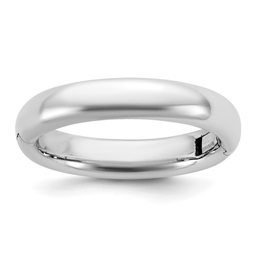 14K White Gold Cliq 4mm Hinged Comfort Fit Wedding Band, Size 4