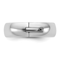 14K White Gold Cliq 6mm Hinged Comfort Fit Wedding Band view 3