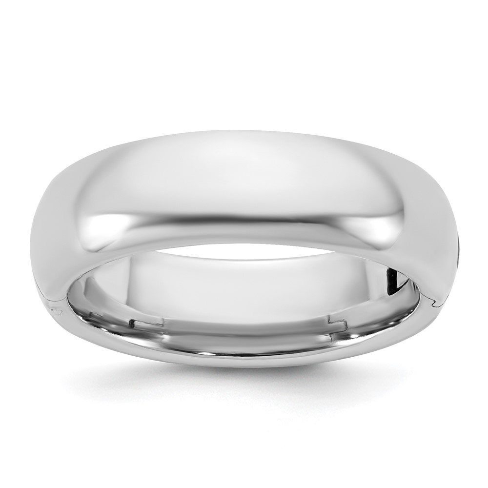 14K White Gold Cliq 6mm Hinged Comfort Fit Wedding Band