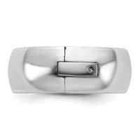 14K White Gold Cliq 8mm Hinged Comfort Fit Wedding Band view 3