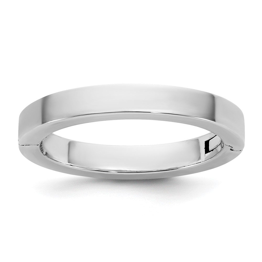 14K White Gold Cliq 3mm Hinged Flat Wedding Band